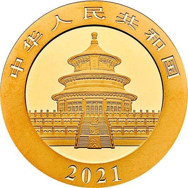 China Panda 30g Goldmünze 2021