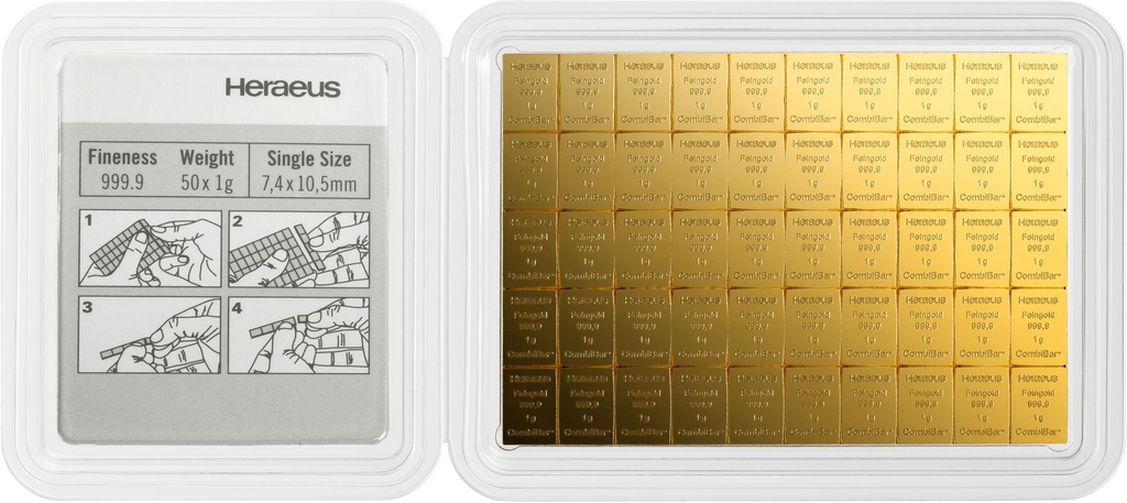 Heraeus 50g Tafel Packung