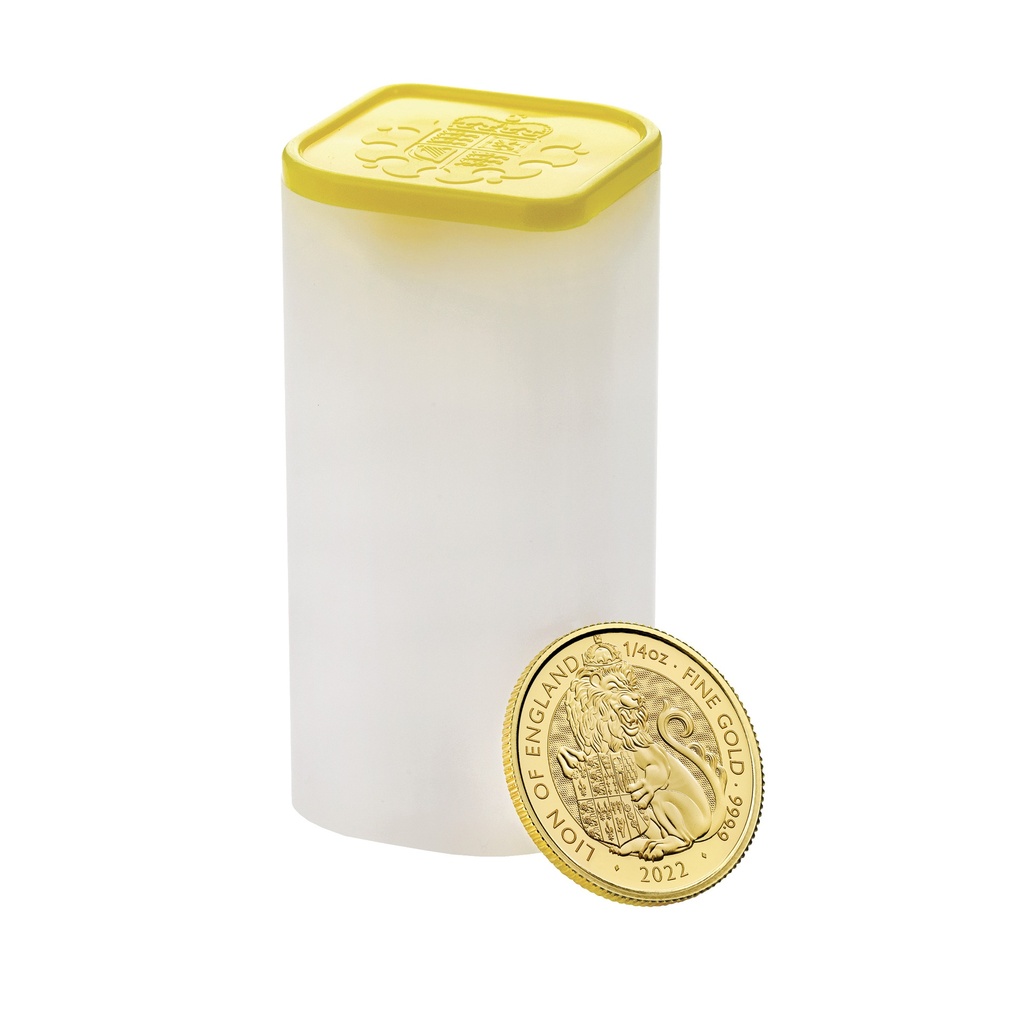 2022 Lion of England Gold 1-4oz with tube - RTLE22QZ