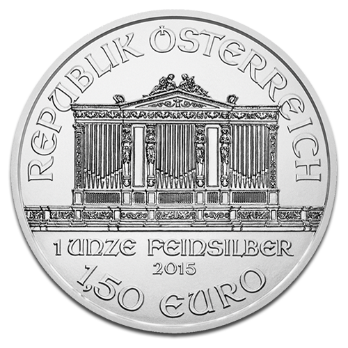 Vienna Philharmonic 1oz Silver Coin 2015 - back