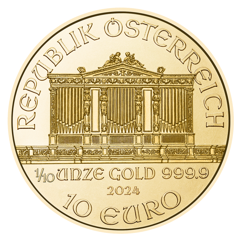 Wiener Philharmoniker 1/10 Unze Goldmünze 2024