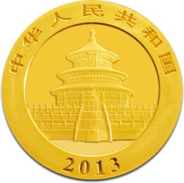 China Panda 1oz Gold Back