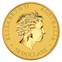 Nugget, Kangaroo, 1 2oz Gold Coin, 2015 - Back