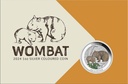Australien Wombat 1 Unze Silbermünze 2024 coloriert - Coincard