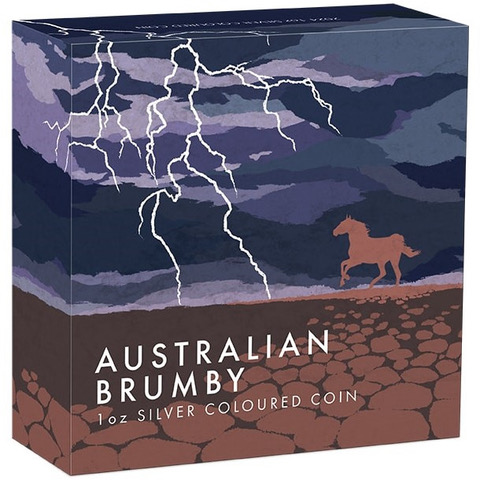Australien Brumby 1 Unze Silbermünze 2024 coloriert