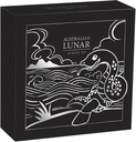 Australien Lunar III Schlange 1 Unze Silbermünze 2025 coloriert - Polierte Platte