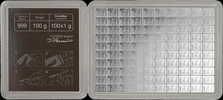 100 x 1g CombiBar® | Silber | Valcambi