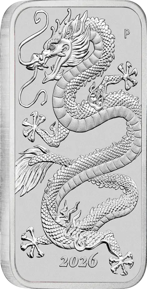 Drache rechteckig 1 Unze Silbermünze 2026