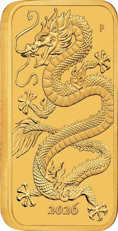 Drache 1 Unze Goldmünze rechteckig 2026