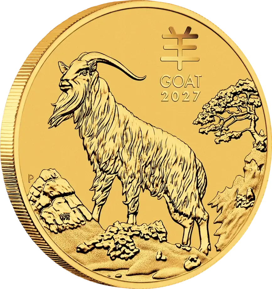 Lunar III Ziege 1 Unze Goldmünze 2027