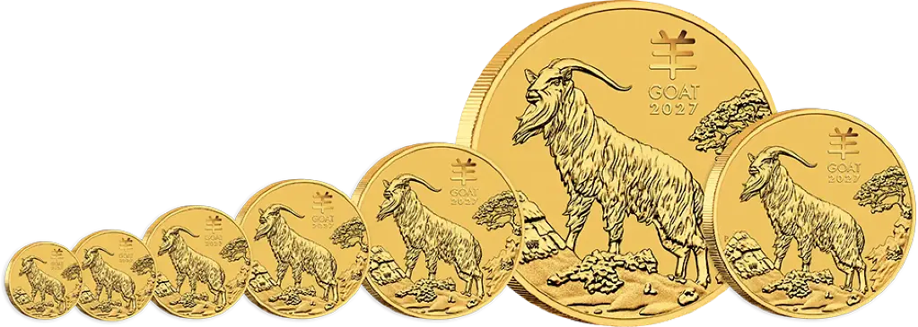 Lunar III Ziege 1 Unze Goldmünze 2027