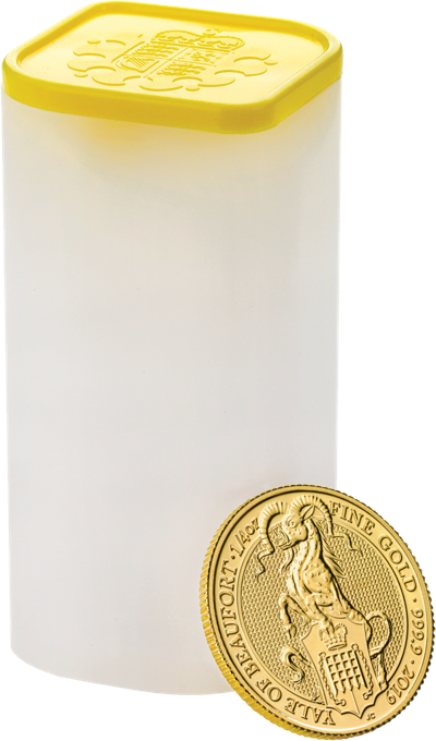 The Queen's Beasts Yale of Beaufort 2019 UK Quarter Ounce Gold Bullion Coin reverse
