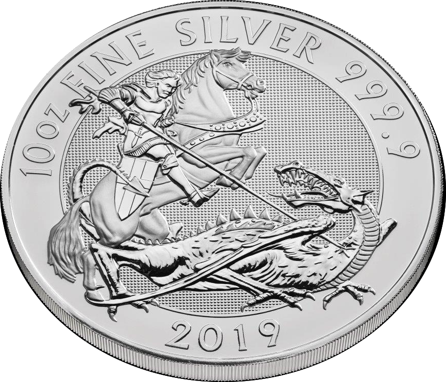 2019 10oz valiant Silver Bullion Coin Reverse with edge - bul42860