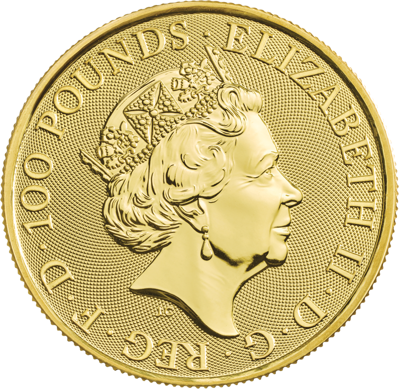 2020_Bullion_Queen's_Beasts_The_White_Lion_of_Mortimer_Gold_1oz_Coin_obverse_(Tube)_-_QBW201G
