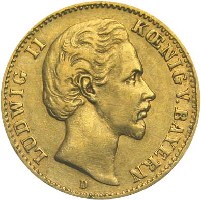 10 Mark König Ludwig II. von Bayern Goldmünze