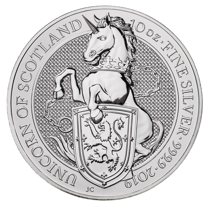 Queen's Beasts Unicorn of Scotland 10 Unzen Silbermünze 2019