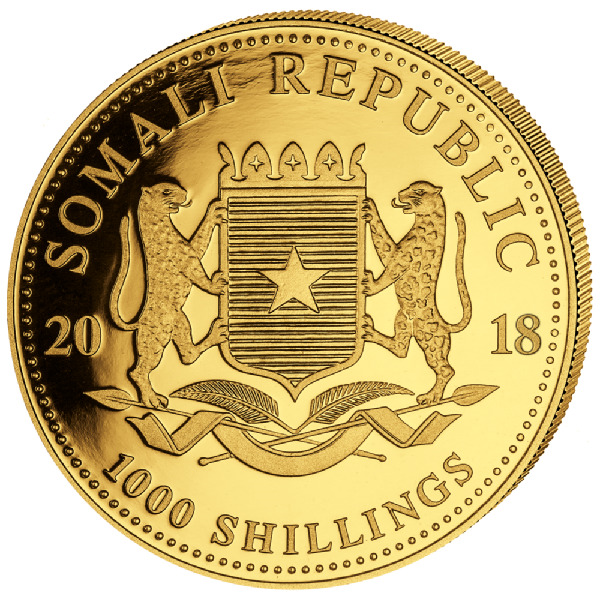 Somalia Leopard 1oz Goldmünze 2018