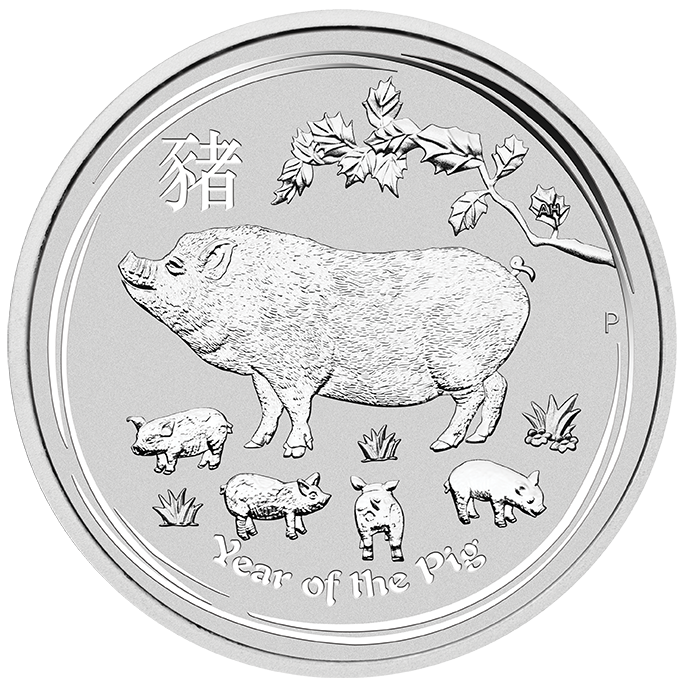 Lunar II Schwein 1/2 Unze Silbermünze 2019 | differenzbesteuert