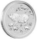 Lunar II Schwein 5 Unzen Silbermünze 2019 | differenzbesteuert