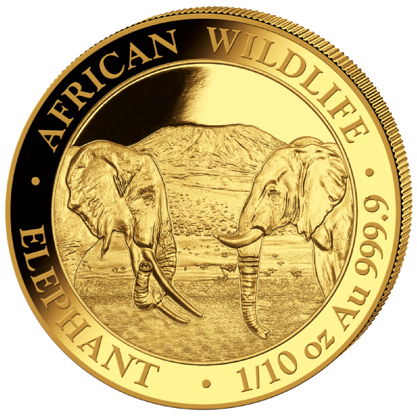 Somalia Elefant 1/10 Unze Goldmünze 2020