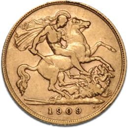 Halber Sovereign Edward VII. Goldmünze