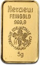 5 Gramm Goldbarren Heraeus mit Zertifikat