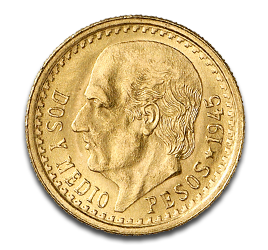 2,5 Mexikanische Peso Hidalgo Goldmünze | 1918 - 1948