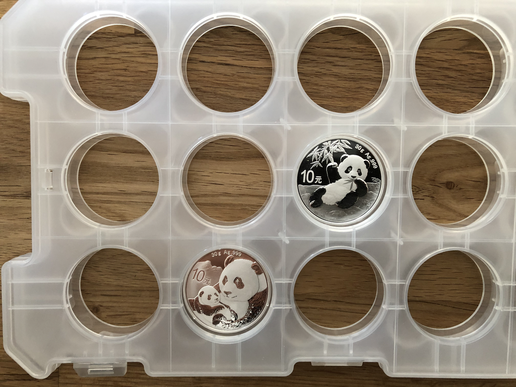 Original China Panda Münzkassette für 15x China Panda 30g Silbermünzen - leer