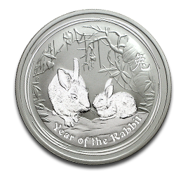 Lunar Hase 2oz Silbermünze 2011 (differenzbesteuert)