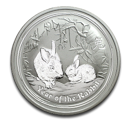 Lunar II Hase 2 Unzen Silbermünze 2011 | differenzbesteuert