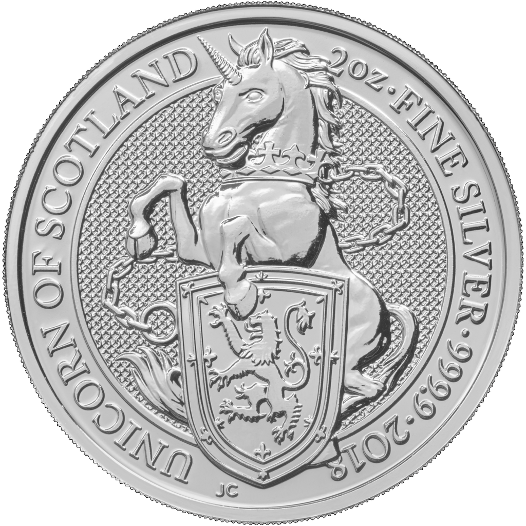 Queen's Beasts Unicorn of Scotland 2 Unzen Silbermünze 2018 | differenzbesteuert