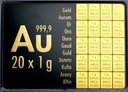 20 x 1g Gold Tafelbarren/CombiBar