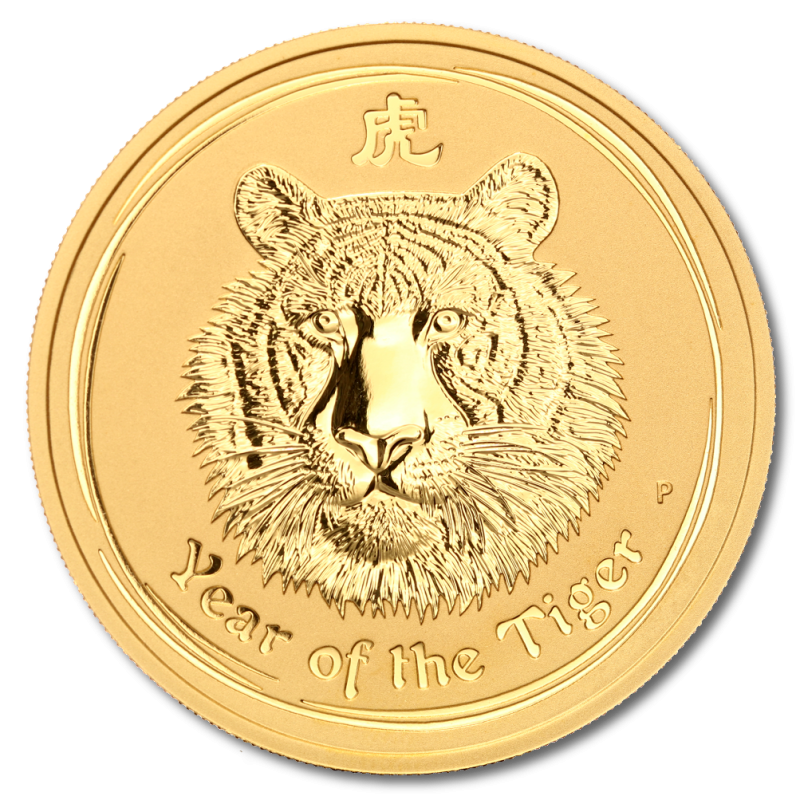 Lunar II Tiger 2oz Goldmünze 2010