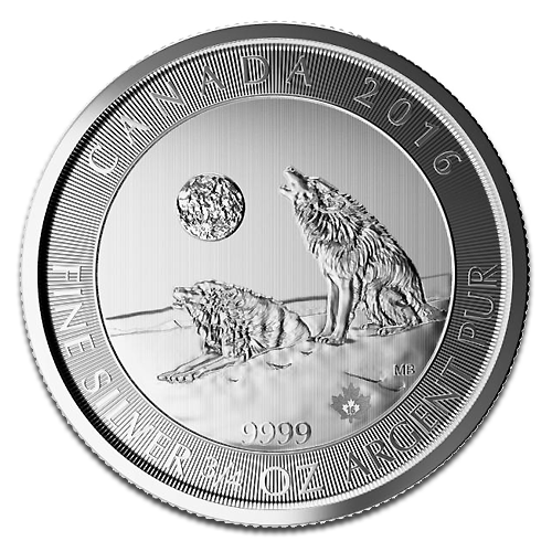 Heulende Wölfe 3/4oz Silbermünze 2016 | differenzbesteuert