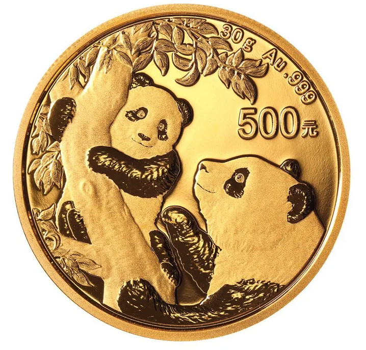 China Panda 30g Goldmünze 2021