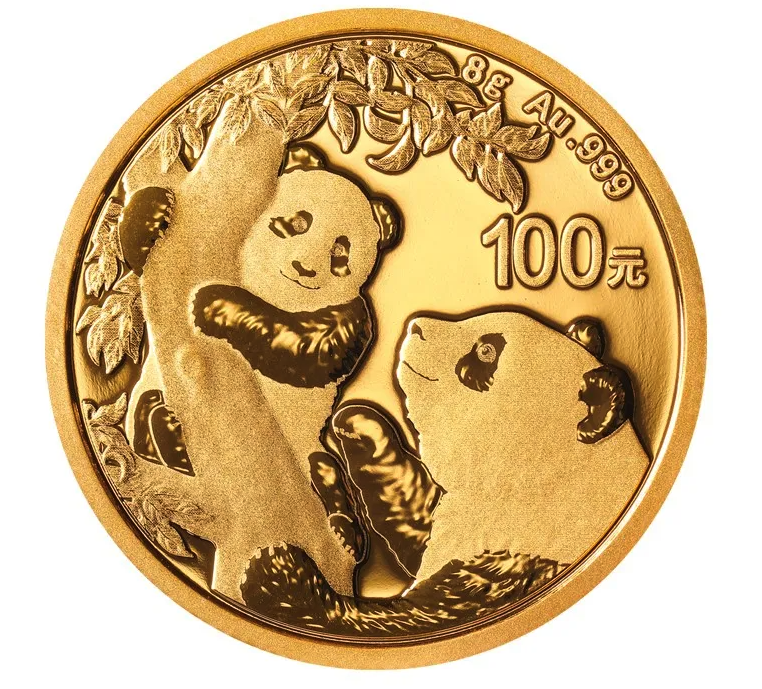 China Panda 8g Goldmünze 2021