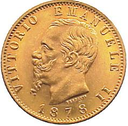 20 Lire Viktor Emanuel II. Goldmünze | 1861-1878 | Italien