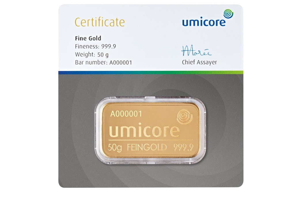 50 Gramm Goldbarren | Umicore