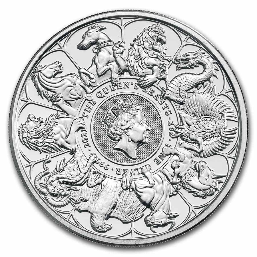 Queen's Beasts Completer Coin 2 Unzen Silbermünze 2021 differenzbesteuert