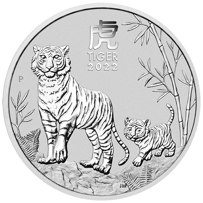 Lunar III Tiger 1 Unze Silbermünze 2022 | differenzbesteuert