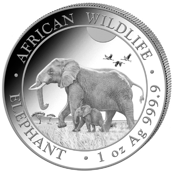 Somalia Elefant 1 Unze Silbermünze 2022 differenzbesteuert