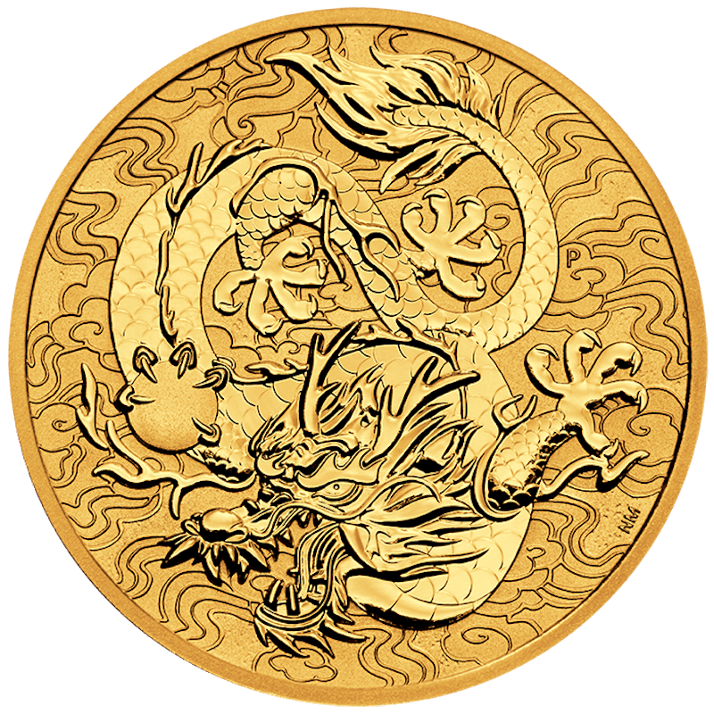 Australien "Chinese Myths & Legends" Drache 1 Unze Goldmünze 2022