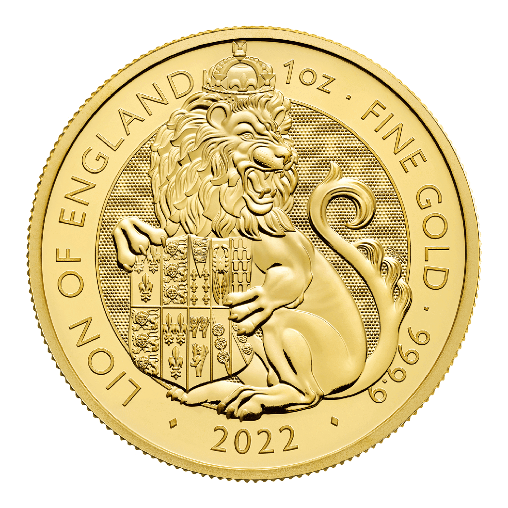 Tudor Beasts Lion of England 1 Unze Goldmünze 2022