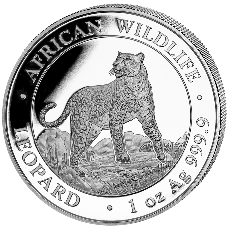 African Wildlife Leopard 1 Unze Silbermünze 2022 | differenzbesteuert