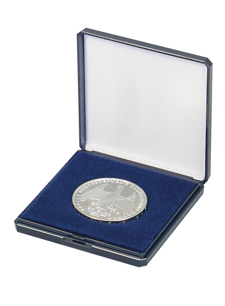 Münzetui mit blauer Einlage für Münzen bis 40mm