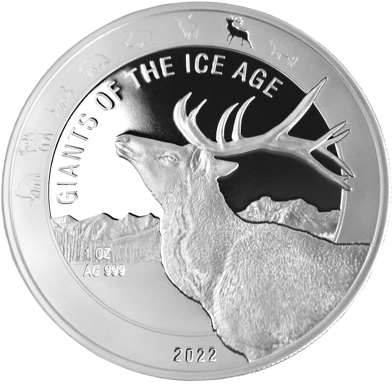 Giganten der Eiszeit - Rentier 1 Kilo Silbermünze 2022 | differenzbesteuert
