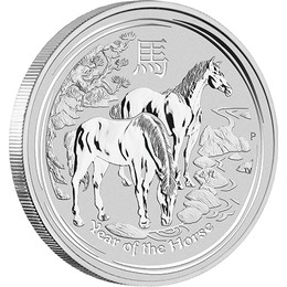 Lunar II Pferd 1 Unze Silbermünze 2014 | differenzbesteuert