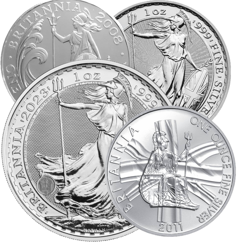 Britannia 1 Unze Silbermünze verschiedene Jahre differenzbesteuert