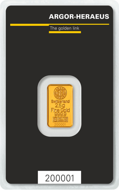 2,5 Gramm Goldbarren | Argor-Heraeus