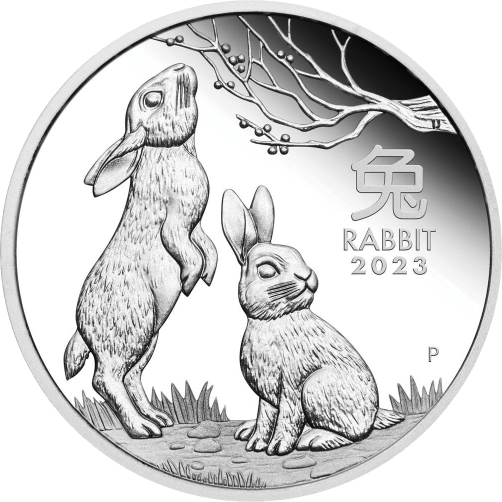 Lunar III Hase 1/2 Unze Silbermünze 2023 | differenzbesteuert